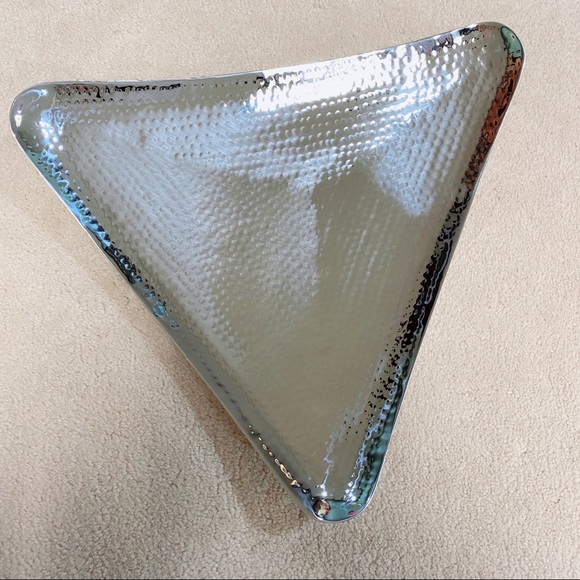Triangular Hammered Silver Tray - Picture 3 of 3